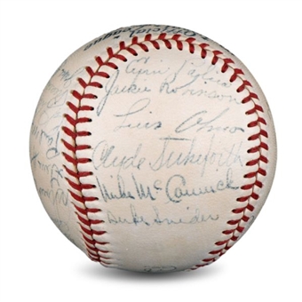 1949 N.L. Champion Brooklyn Dodgers  Team Signed Baseball (25 sigs, including Robinson and Campanella)